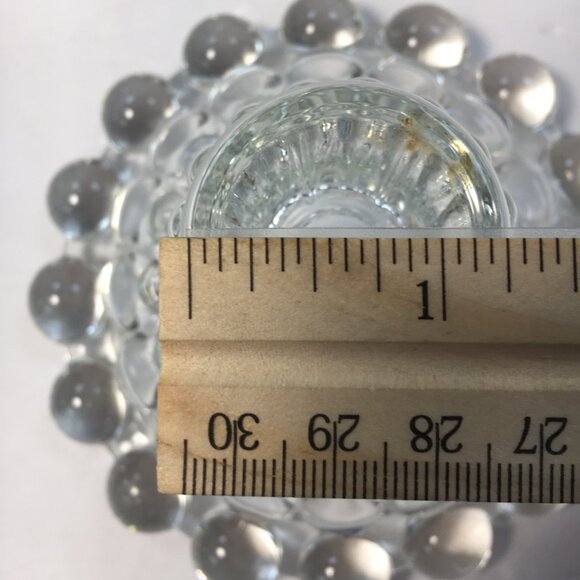 Anchor Hocking 50s Berwick Boopie Set 2 Glass Candle Holder Bubble Edge Vintage - Picture 5 of 6